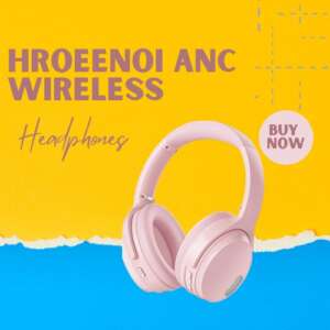 HROEENOI Active Noise Cancelling Wireless Bluetooth Over-Ear Headphone