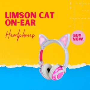 LIMSON Cute Cat on-ear Headphones