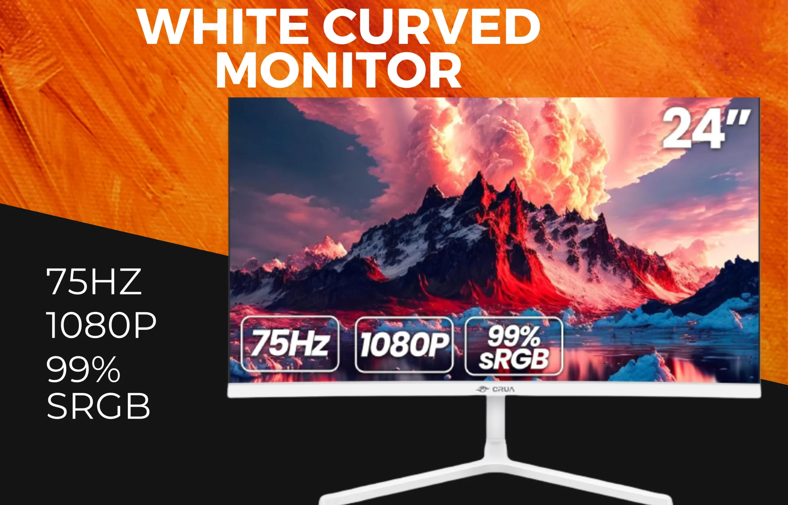 White Curved Monitor