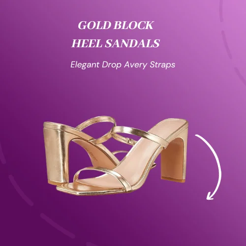 Gold Block Heel sandals