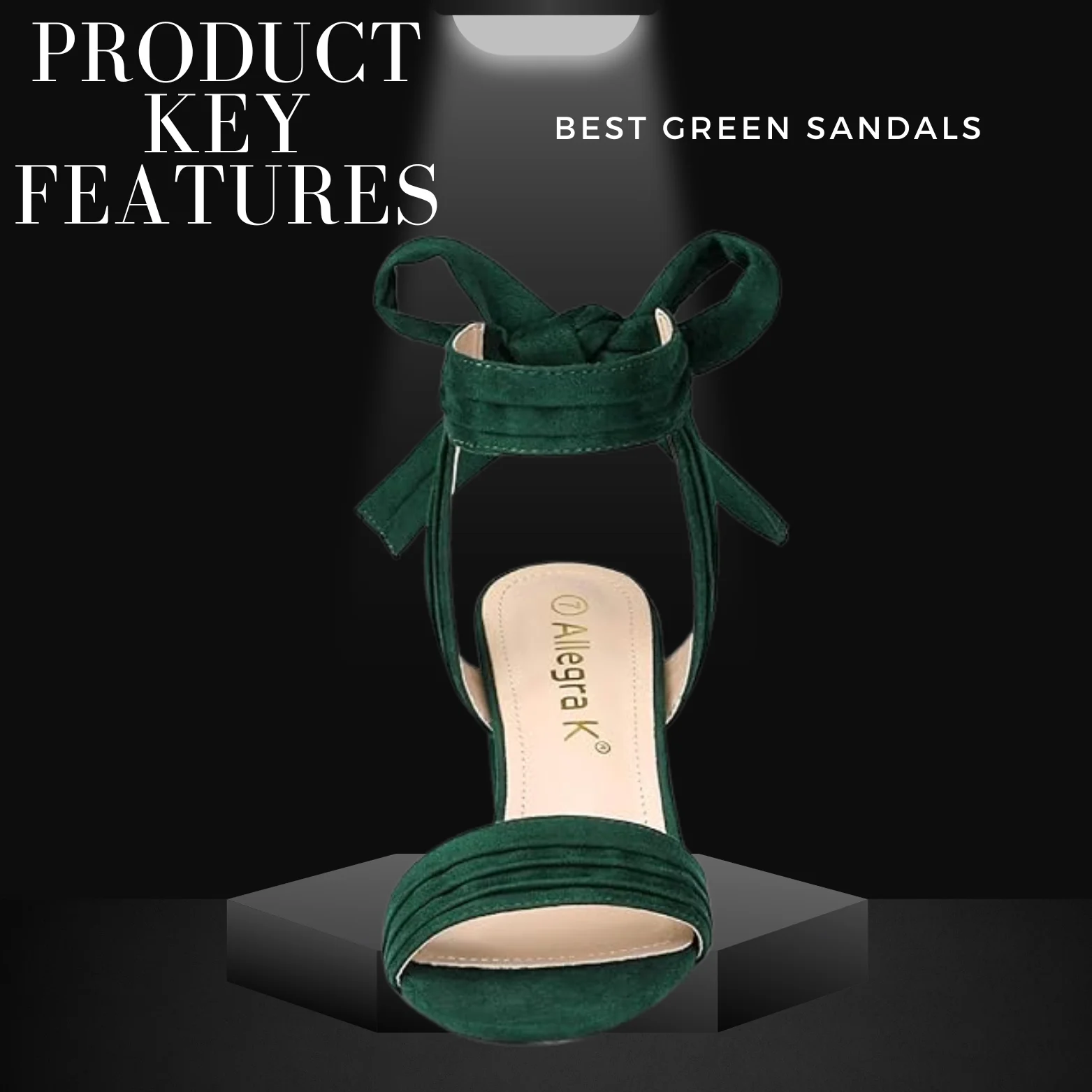 Green Block Heel Sandals