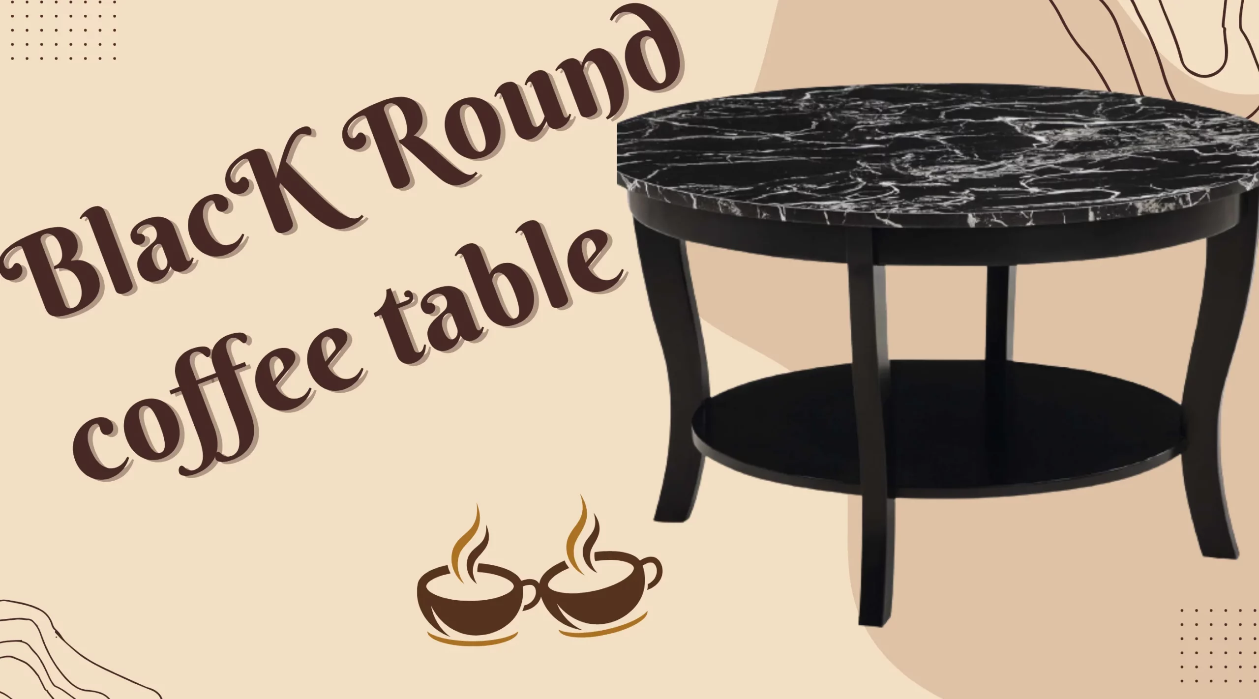 Black round coffee table