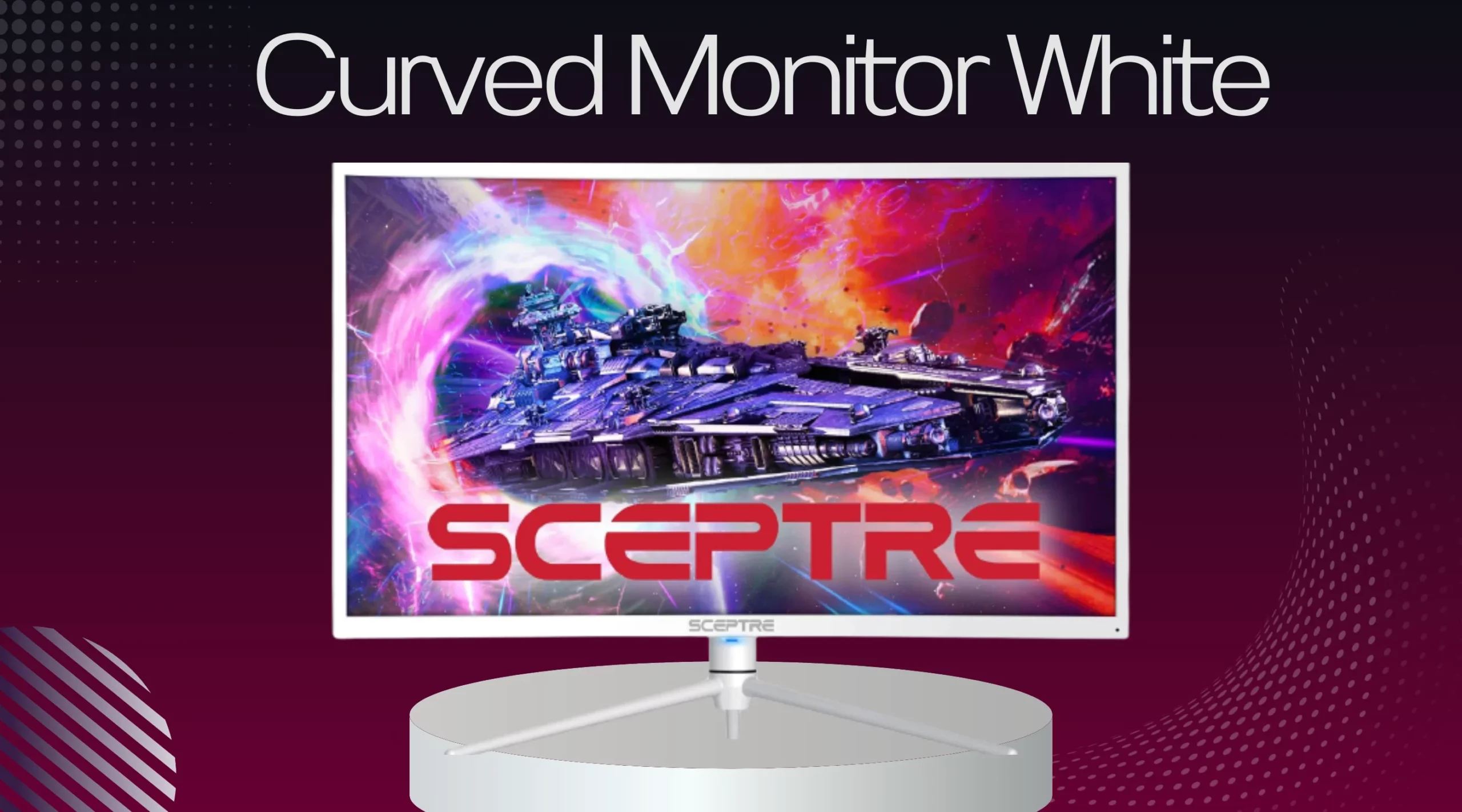 Curved Monitor White