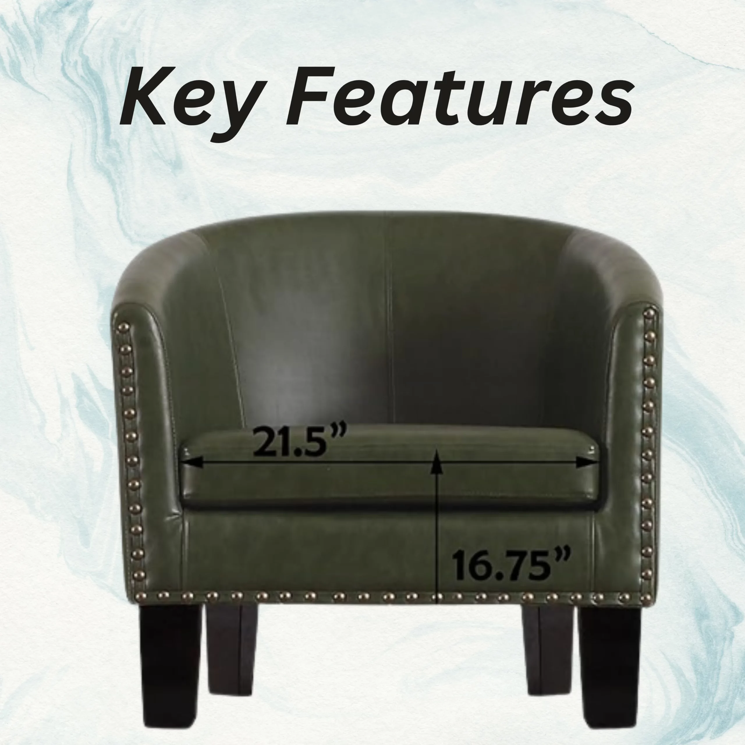 green leather accent chair