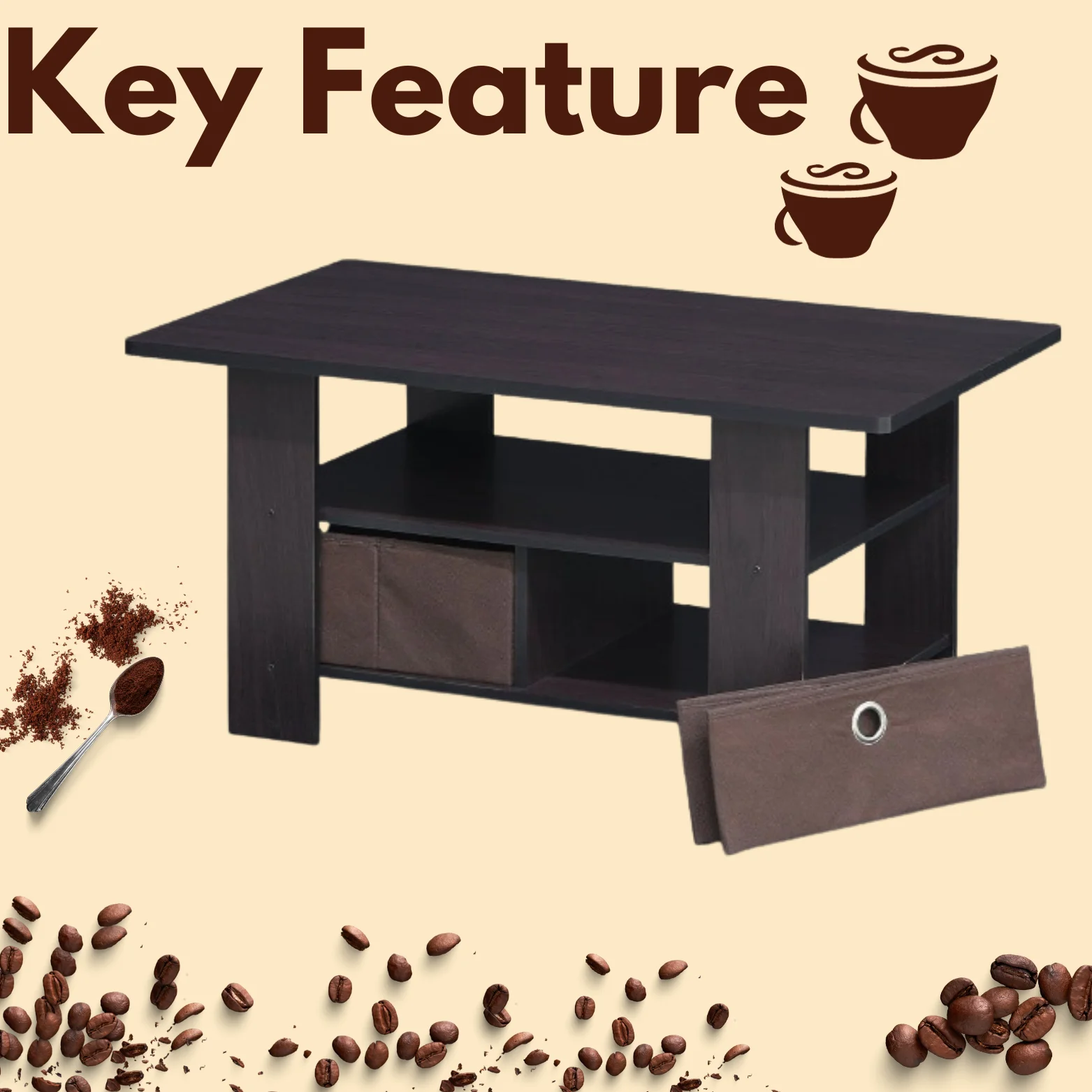 dark wood coffee table