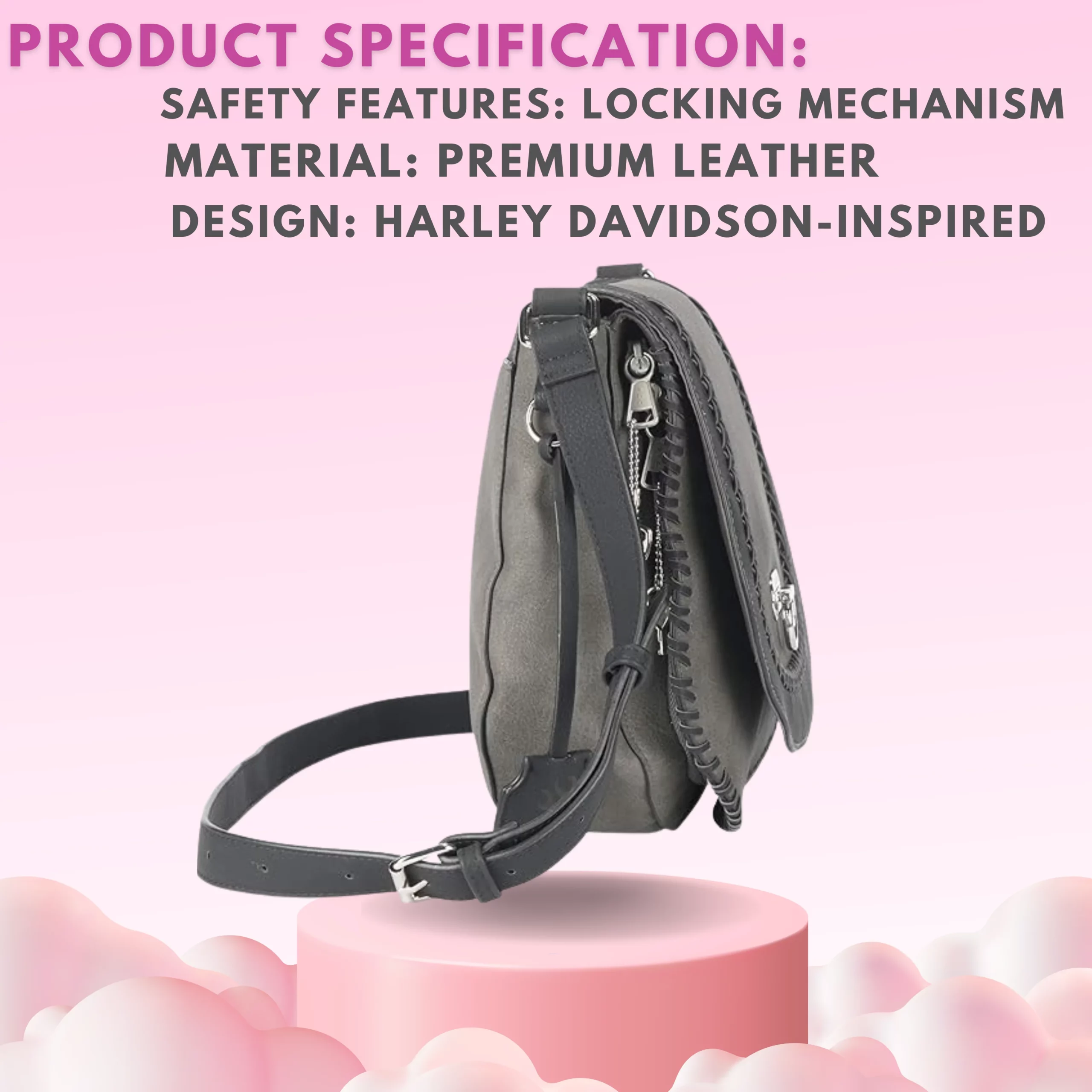 Genuine leather harley davidson purse