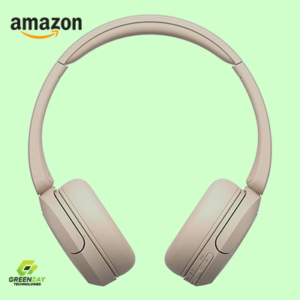 Sony WH-CH520 Best Wireless Bluetooth On-Ear Headphones with Microphone for Calls and Voice Control, Up to 50 Hours Battery Life with Quick Charge Function, Includes USB-C Charging Cable - Beige
